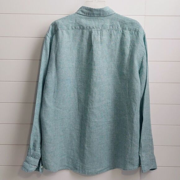 J Crew Baird McNutt Linen Shirt Men's XL Slim Fit Button Down Shirt Green - Picture 4 of 11